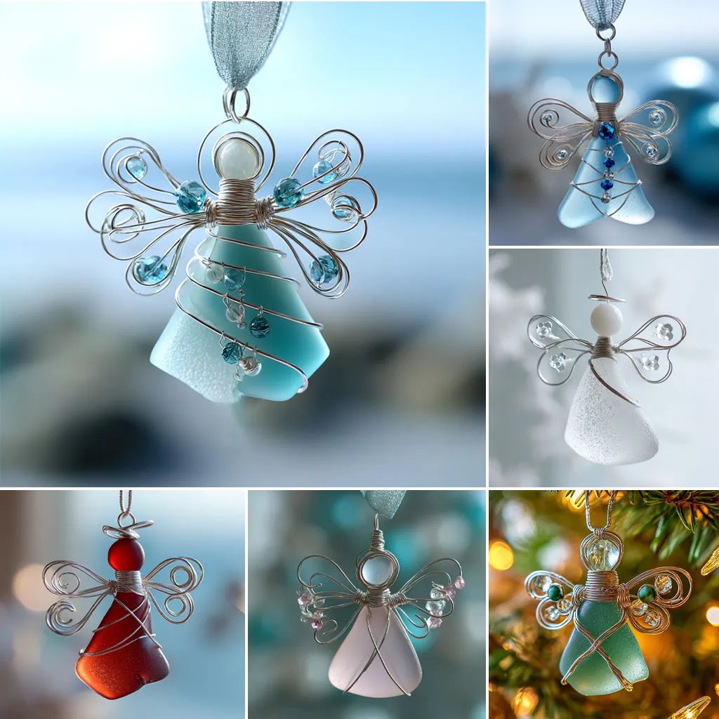 LAST DAY 49% OFF🌊Handmade Sea Glass Angel Ornament(Buy 4 Free Shipping)