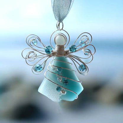 LAST DAY 49% OFF🌊Handmade Sea Glass Angel Ornament(Buy 4 Free Shipping)
